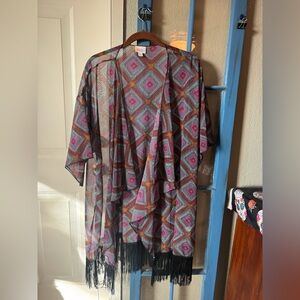 LuLaRoe Colorful Diamond Pattern Kimono
